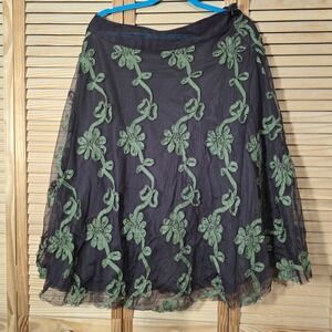 Vtg Y2K 90's Only Hearts Helena Stuart Brown Black / Green Skirt grunge. C89